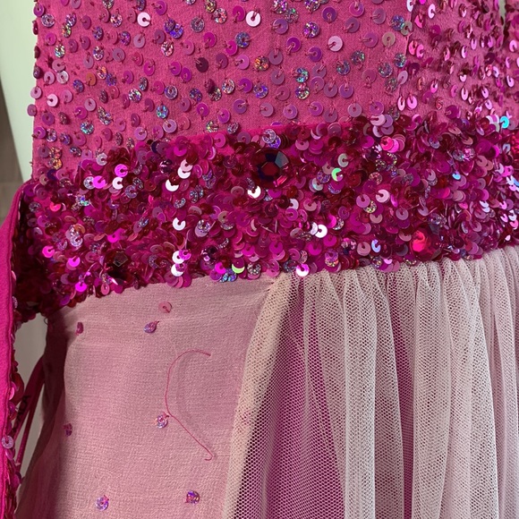 SCALA Gown Dress Gradient  Pink Requins Prom Wedding Small - Picture 8 of 9